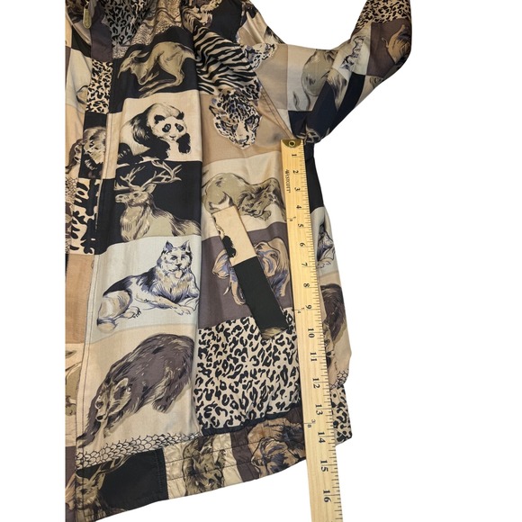 Vintage Fuda International Silk Animal Print Bomber Jacket Unique‎ Lightweight L - Picture 9 of 11